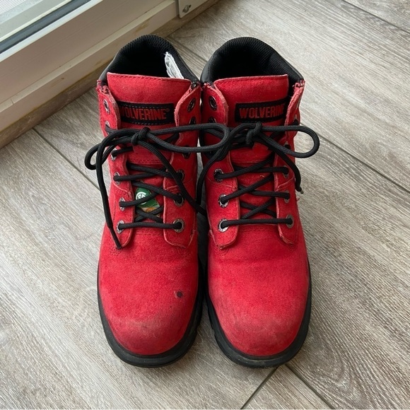 Wolverine Red Safety Protective Field Leather Workboots - Picture 3 of 15